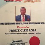 Prince Agba Bags National Waves’ “Most Outstanding Minister” Award